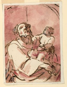 Studie af Sankt Joseph, der bærer Kristusbarnet af Unknown artist