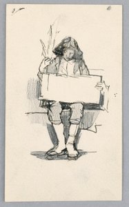 Studie af en ung dreng af Unknown artist