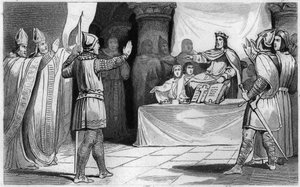 Efterfølger af Ludvig 1. den fromme eller Debonnaire, 816: Vestens kejser af Unknown artist