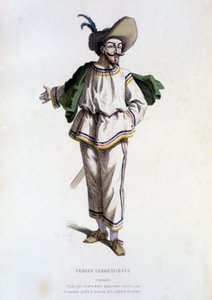 Tabarin, ""karakter af Farces Tabariniques"" (af Tabarin 1622), i ""Fransk teater i det 16. og 17. århundrede, forud for Moliere"" af Edouard Fournier. af Unknown artist