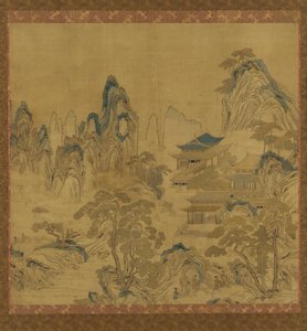 Tapet: landskab - et palads blandt bjerge af Unknown artist