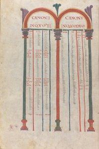 Kanoniske tabeller over de fire evangelier, Kanon II, 11. århundrede (illumineret, membranøst manuskript) af Unknown artist