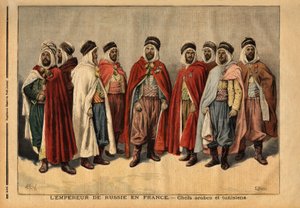 De arabiske og tunesiske høvdinge, anklaget for zar Nicholas II