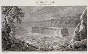 Buen af Noe under syndfloden - gravering af Fortier og Bovinet af Unknown artist