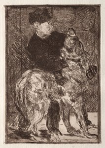 Drengen med en hund af Unknown artist