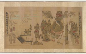 Buddhaen tiltaler Yamaraja ved Kushinagar af Unknown artist