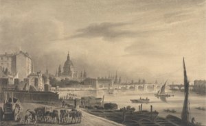 City of London fra Somerset House af Unknown artist