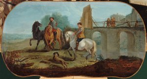 The Dressage of Horses, mellem 1701 og 1800 (olie på lærred) af Unknown artist