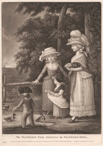 Den fjerklædte Fair, fodring af de fjerklædte fugle af Unknown artist