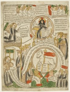 Lammet, der modtager den forseglede bog, folio C fra Apokalypsen af Unknown artist