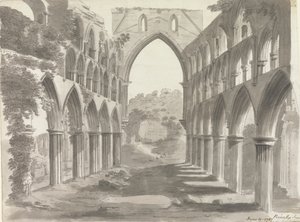 Skibet i Rievaulx Abbey, Yorkshire af Unknown artist
