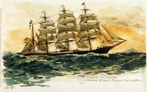 Pisagua-klippet ved Kap Horn. 1800-tals illustration af Unknown artist