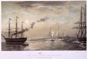 The Royal Yacht of Margate: Royal Yacht of England, en nat i marts 1863. af Unknown artist