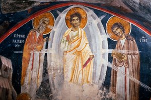 The Transfiguration of Jesus - Anonym - 1200-tallet - Fresco - Boyana Church ©FineArtImages/Leemage af Unknown artist