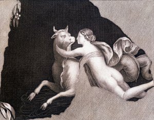 Bortførelsen af Europa - gravering af Unknown artist