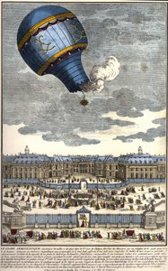 Den aerostatiske globus bygget i Versailles i 1783. af Unknown artist