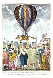 "Luftballonen, da den steg op med hr. Lunardi fra artilleripladsen, den 15. september, 1784 af Unknown artist