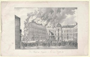 Branden på Josefs Plads til Wien af Unknown artist