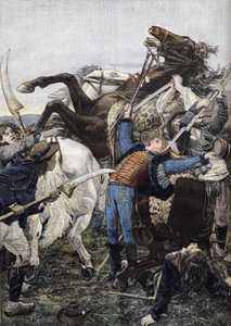 Joseph Baras død (1779-1793), trommeslager i de republikanske tropper og sandsynligvis dræbt af tyve. Stik fra 1894 af Unknown artist