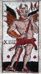 Djævelen. Tarotspil fra det 18. århundrede. Milano af Unknown artist