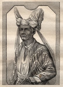 Ekspeditionen rundt om i verden (1790-1792) af kaptajn Etienne Marchand (1755-1793): portræt af kongen af øen Timor (den indonesiske øgruppe) - illustration taget fra "The Great Mariners of the 18th century" af Unknown artist