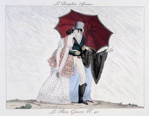 Den uformelle paraply - i "" Le Bon-genren"", nr. 40, slutningen af det 19. århundrede af Unknown artist