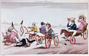 Fornøjelser og besvær ved velocipeder og blomstrende heste af Unknown artist