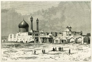 Fatmas grav i Koum, ætset af Taylor, efter et fotografi, for at illustrere historien "" Persia, Chaldee og Susiane"" i 1881-82, af Jane Dieulafoy (nee Magre) af Unknown artist