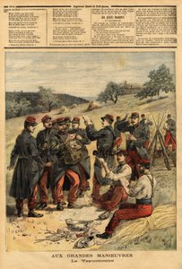 Waguemestre, militæret med ansvar for distribution af post til tropperne. Indgravering i "" Le petit journal"" 23/09/1893. Selvas samling. af Unknown artist