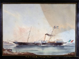 Prins Oddone, hertug af Montferrats yacht (akvarel af Unknown artist