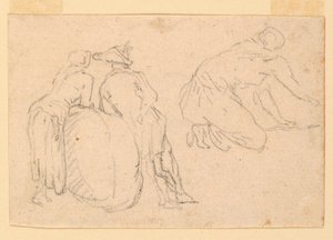 Tre figurstudier af Unknown artist