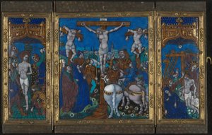 Triptykon med Korsfæstelsen, Flagellationen og Gravlæggelsen af Unknown artist