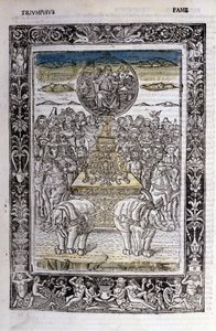 Triumf for Francesco Petrarcas (Petrarca) berømmelse. Miniaturer sd. Bibl. Trivulziana, Milano. af Unknown artist