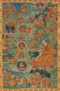 Tsong-kha-pa og scener fra hans liv af Unknown artist