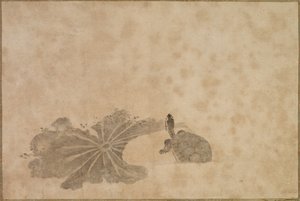 Skildpadde i en Lotusdam af Unknown artist