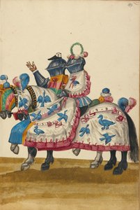 To mænd i rustning til en turneringskonkurrence af Unknown artist