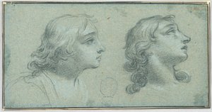 To syn på hovedet af en ungdom af Unknown artist