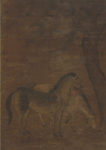 To heste under et træ af Unknown artist