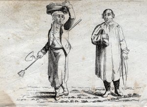 To bønder, gravering fra slutningen af 1700-tallet, privat samling. af Unknown artist