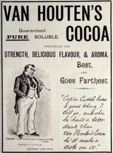 Van Houten kakao reklameklistermærke, omkring 1890 af Unknown artist