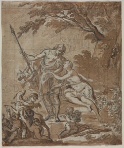 Venus og Adonis af Unknown artist