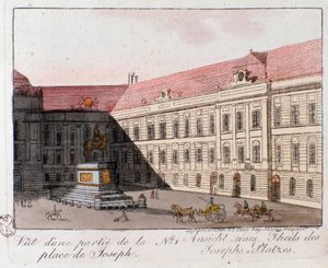 Udsigt over Joseph Square i Wien, Østrig. Stik fra 1815 Privat samling af Unknown artist