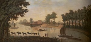 Udsigt over Shepperton ved Themsen af Unknown artist