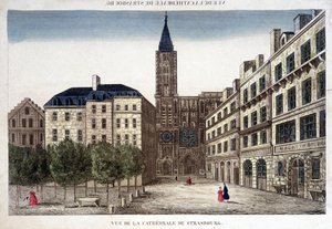Udsigt over Strasbourg-katedralen i det 18. århundrede. af Unknown artist