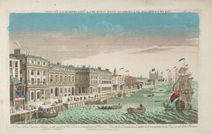 Udsigt over Custom House og Douana i London af Unknown artist
