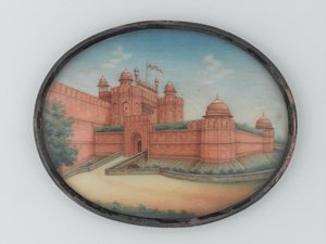 Udsigt over det røde fort, Delhi, 1850 ca af Unknown artist