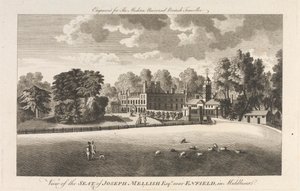 Udsigt over Joseph Mellishs sæde, Esquire nær Enfield i Middlesex, ydre forstad - nord af Unknown artist