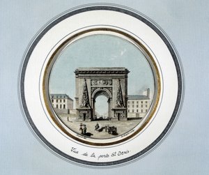 Udsigt over St. Denis-døren - gravering af Unknown artist