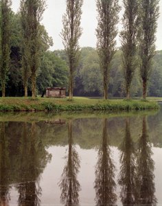 Udsigt over den schweiziske filosof Jean Jacques Rousseaus (1712-1778) grav i Ermenonville (Oise) af Unknown artist