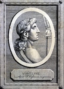 Virgil (70 - 19 f.Kr.), latinsk digter. 1700-tals stik. af Unknown artist